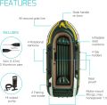 Intex Seahawk 3, 3-Person Inflatable Boat Set with Aluminium Oars and High Output Air Pump (Latest Model).