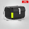LI Motorcycle Top Box, Lockable Helmet Luggage Storage Rear Tour Box With Reflective Design, Waterproof Storage Carrier Case, Universal Accessories. 