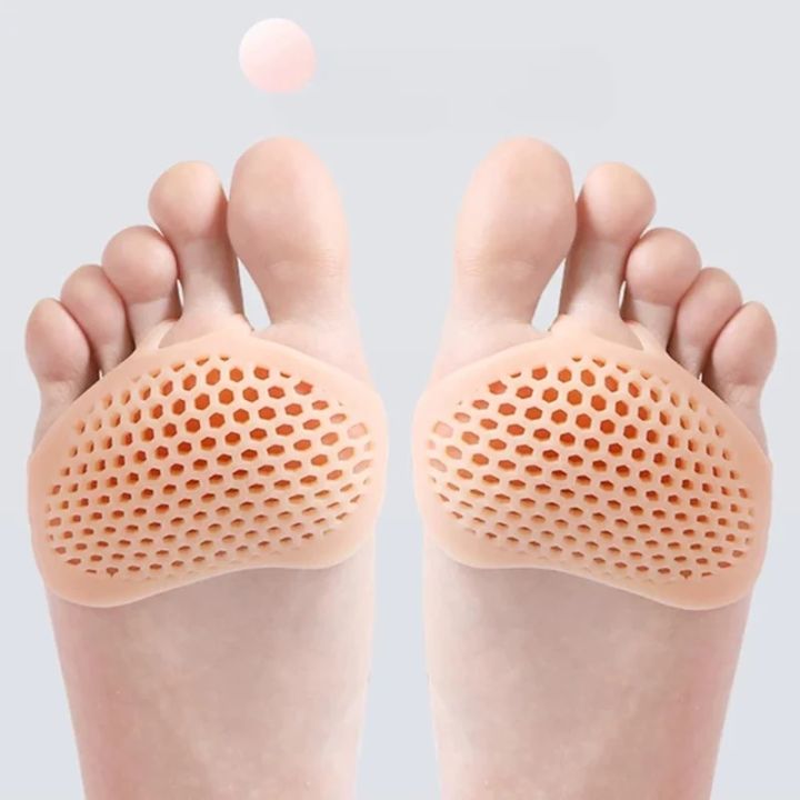 1pair Silicone Metatarsal Pads Toe Separator Pain Relief Foot Pads Orthotics Foot Massage Insoles Forefoot Socks Foot Care Tool