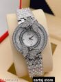 Fashionable Flower Design Stone Quartz Watch & Bracelet For Women 2Pcs Set. 
