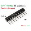 3Pcs- Resistor A09-103 Network 9 Pin 10K Commoned Resistor 10K Ohm Tolerance ±2% Common Connected Network Array Resistor Electronics Circuitry & Parts. 