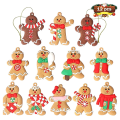 12Pcs Ornaments for Christmas Assorted Plastic Gingerbread Figurines Ornaments for Christmas Tree Hanging Decorations Easy Install Easy to Use. 