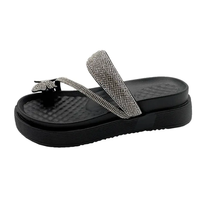 Shiny%20Crystal%20Butterfly%20Flat%20Heeled%20Sandals%20Women%202024%20Summer%20Clip%20Toe%20Platform%20Slippers%20Woman%20Soft%20Thick%20Sole%20Flip-Flops%20Slides%20-%20Image%207