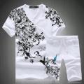 Casual Comfort - White Cotton Combo T-Shirt & Pant Set for Men - Stylish T-Shirt paired with Two Quarter Pants. 