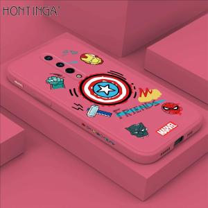 Bilashmart Hontinga for OnePlus 8 Case Side Design Trendy Cartoon Sign Back Cover Soft Square Edge Pattern Liquid Silicone Phone Cases