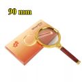 90mm magnifier wooden handle Reading Magnifying Glass Lens Handheld Magnifier. 