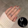 Double Finger Chain Rings For Women Tassel Butterfly Ring.