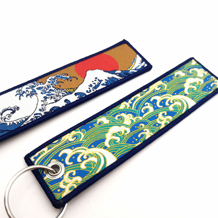 JDM%20Car%20Fabric%20Keychain%20Key%20Ring%20Hokkaido%20waves%20Key%20Tag%20Kanagawa%20Surfing%20Embroidered%20Key%20Chain%20Man%20Automotive%20Accessories%20-%20Image%204