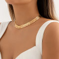 Alien Lacteo Trendy Gold Color Petals Shape Short Neck Chain Necklace Choker for Women Jewelry Collar Clavicle Necklaces Gifts Party.