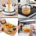 High Temperature Resistant Transparent Lid With Wooden Handle Stock Pot With Large Capacity Open Flame Heating Glass Double Ear. 