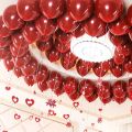 100Pcs Ruby Red Balloon Glossy Metal Pearl Latex Balloons Chrome Metallic Colors Air Balloons Wedding Party Decoration.