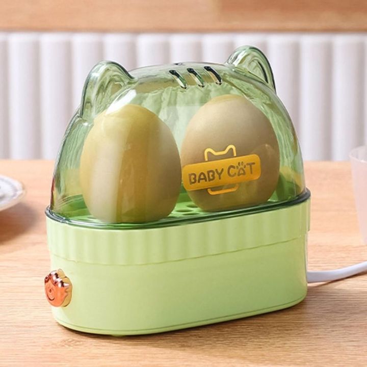 【COOL】 Cute Automatic Power Off Egg Boiler Machine Egg Poacher Cat Shape Electric Boiled Egg Maker Food Steamer Breakfast Machine Home Kitchen