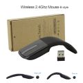 Wireless 2.4G/Bluetooth Mouse Arc Touch Folding Design Mause 1200 DPI Foldable Computer Portable Mice For Microsoft PC Laptop. 