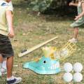 Kids Pitching Machine Baseball Pitcherpitching Machine Automatic Baseball Launcher 6 Baseballs Blue. 