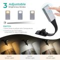 2X Rechargeable E-Book LED Light for Kindle Paper USB Reading Lamp Book Light Lamp Clip for Travel Bedroom Reader. 