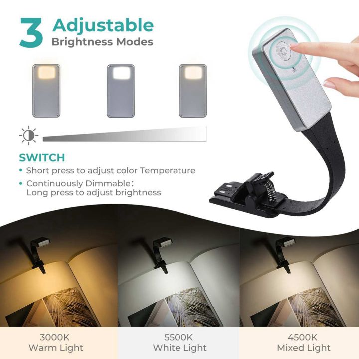 2X%20Rechargeable%20E-Book%20LED%20Light%20for%20Kindle%20Paper%20USB%20Reading%20Lamp%20Book%20Light%20Lamp%20Clip%20for%20Travel%20Bedroom%20Reader%20-%20Image%202