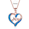 Pendant Necklace Hollow Out Heart Letter Jewelry Exquisite Bright Luster Mother Necklace for Mothers Day.