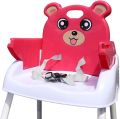 Children's High Chair Baby 4-in-1 Dining Chair Seat Foldable with Tray Height Adjustable.