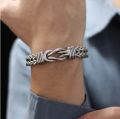 Hotsale jewelry For stainless steel Magnetic Bracelet Men New Fashion Clasp Knot Cuff Wristband with Eternity Knot. 