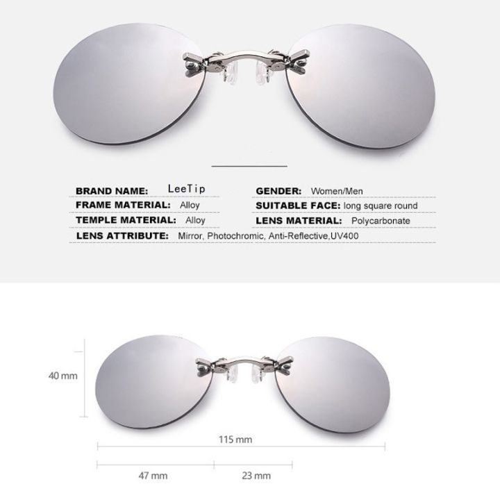 Clip%20On%20Nose%20Glasses%20Round%20Rimless%20Matrix%20Morpheus%20Sunglasses%20Mini%20Frameless%20Vintage%20Men%20Eyeglasses%20UV400%20-%20Image%203