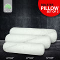 Fiber Bolster Pillow, Tissue Fabric, White, (22"X24", 27"x32", 32"x38") Set of 3.