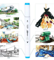 XUETONG Alco. Dual Tip Art Marker 12 Colors. 