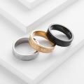 European and American cross-border titanium steel 6mm roman numeral ring fashion men's tide ring corroded stainless steel ring women.