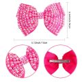 White Pearl Hair Bows With Hair Clips For Girls Kids Boutique Layers Bling Rhinestone Center Bows Hairpins Hair Accessories.