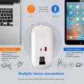 2.4G Wireless + Bluetooth 5.0 Dual Mode Mouse Rechargeable Computer RGB Light Mause Silent Click Pink Crystal Mice For Women. 
