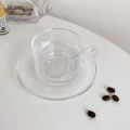 Transparent Clear Tea Cup set with saucer- 1 pcs ( Kach ). 