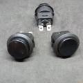 2Pcs- Self-Lock Round BLACK Color 2 Pin AC 250V 16A On Off 2 Terminal Push Button SPST Self Locking Push Button Switches For Car Bus Truck Auto Bike Start Button Switch.