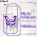 Jizetin for Vivo Y02 Y02A Y02T Back Cover Crystal Transparent Diamond Butterfly Soft Full Camera Cover Protection Phone Cases. 