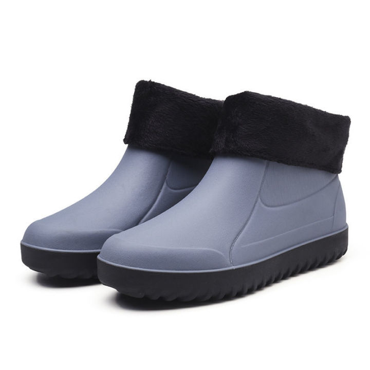 Rain%20Boots%20Waterproof%20Stylish%20Water%20Shoes%20Men's%20Rain%20Boots%20Short%20Tube%20Mid%20Tube%20Kitchen%20Anti-Slip%20Rubber%20Shoes%20Fleece%20Lined%20Padded%20Warm%20Keeping%20Rubber%20Boots%20Winter%20-%20Image%208
