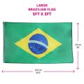 Brazil National Flag 3ft X 5ft Polyester. 