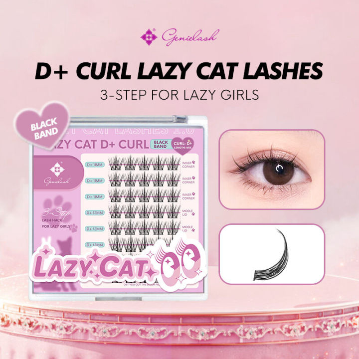 GENIELASH%20C/D/D+%20Curl%20Lazy%20Cat%20Lashes%20DIY%20Cluster%20Eyelashes%20Sun%20Flower%20Black%20Line%2040%20Cluster%20Set%20Eyelash%20Extension%20Medium%20Length%20Soft%20Nature%20Individual%20Lashes%20-%20Image%202