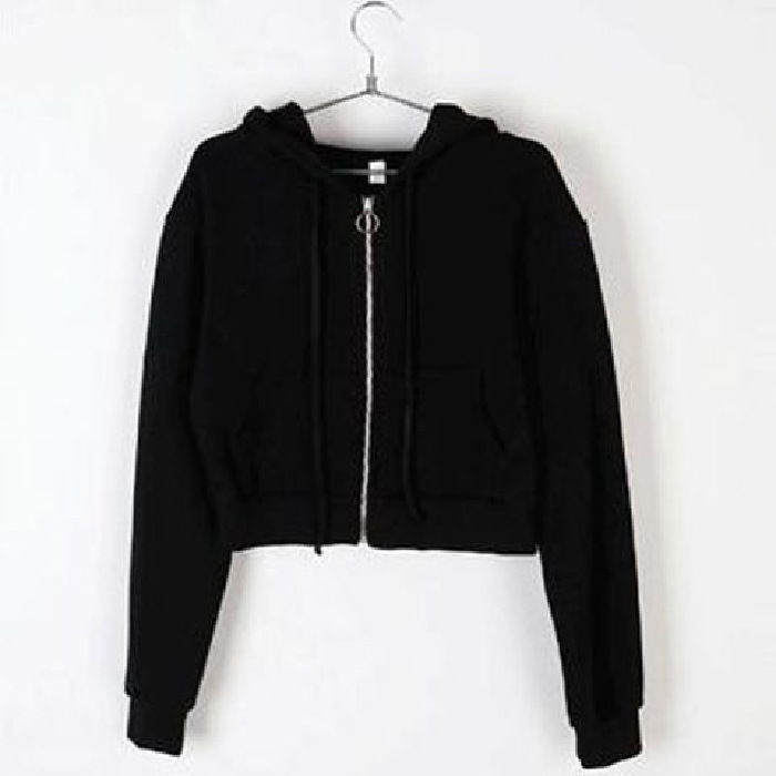 Spring%20and%20Autumn%20New%20Cardigan%20Cropped%20Top%20Korean%20Version%20Hooded%20Sweatshirt%20Women's%20Thin%20Solid%20Color%20Student%20Zipper%20Small%20Jacket%20Looks%20Thin%20-%20Image%207