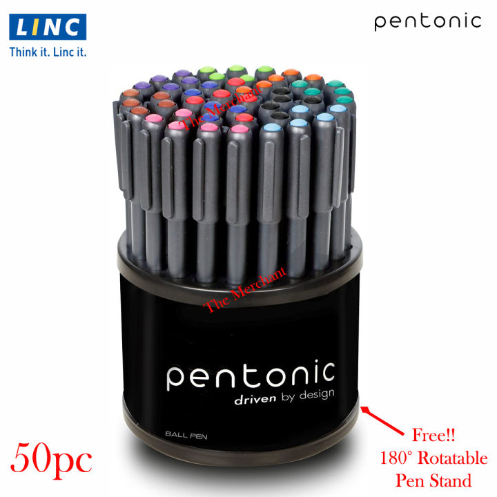 Linc Pentonic Ball Pen - 50pc (Muilticolour) (With Rotatable Pen Stand)