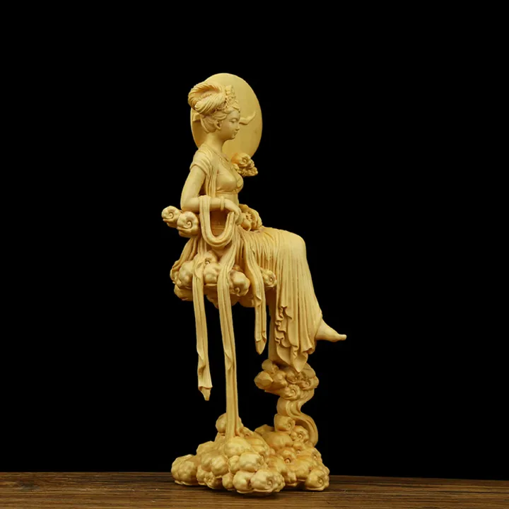 Boxwood%20Wood%20Carving%20Beauty%20Chang'e%20Statue%20Mythological%20Figure%20Sculpture%20Craft%20-%20Image%207