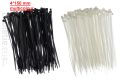 100 Pieces 4*150mm6 Inch (4x150mm) Electric Cable Tie White / Black Self Locking Nylon Cable Wire / Zip Ties.