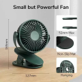 JISULIFE Portable Clip Fan Stroller Fans USB Rechargeable With 4000mAh Battery. 