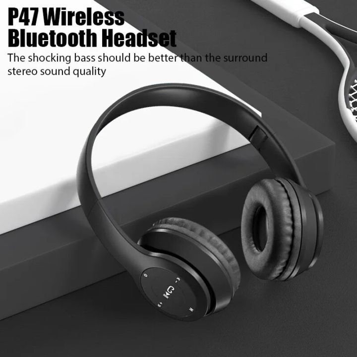 P47%20Wireless%20Bluetooth%20Headphone%20With%20HD%20Mic%20Noise%20Cancelling%20Headsets%20Stereo%20Sound%20Earphones%20Sports%20Gaming%20Earbuds%20Supports%20PC%20-%20Image%202