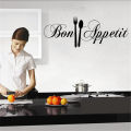 【Cathery Baby Store】Bon Appetit Letters Fork Removable Sticker Kitchen Decoration. 