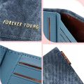 Korean Aesthetic Women's Short Wallets Three Folding Imitation Denim PU Leather Small Cardholders for Girls Mini Card Purses. 