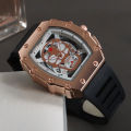 【Can last for 10 years】 Personalized Fashion Barrel-Shaped Watch Men's Sports Casual Versatile Watch Hollow Calendar Luminous Quartz Watch JTX1. 