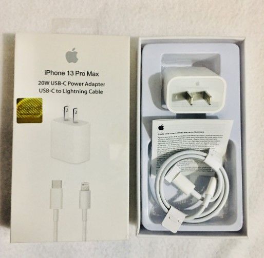 APPLE IPHONE 13 PRO MAX 20W USB-C POWER ADAPTER USB-C TO LIGHTNING CABLE