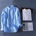 Schinteon Men Spring Summer Cotton Linen Shirt Slim Casual Long Sleeves Square Collar Comfortable Undershirt Male 3XL 4XL.