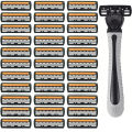 1 Holder + 12 Blades Men's -layer razor blade Manual Shaving For Men Replace Head Comfortable Shaving Blades. 