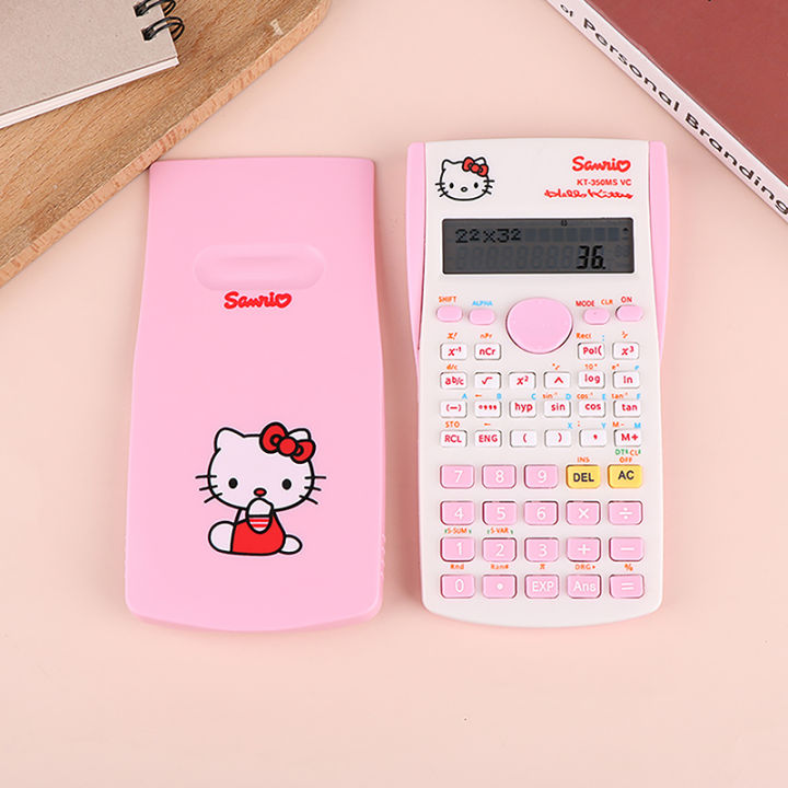 Sanrio Kawaii Hello Kitty Scientific Calculator Voice Computer Multifunctional Office Electronic Calculator For Girls And Boy