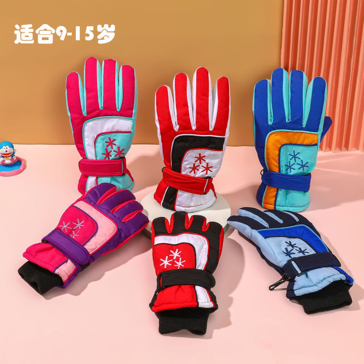 New Children's Ski Gloves Winter Warm Sports Gloves Outdoor Biking Mountain Climbing Waterproof Thickened Gloves