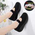 Ruideng Shoes for Women2023Summer New Mesh Breathable Sneakers Shallow Mouth Mom Shoes Rocking Shoes Thick Sole Women's Shoes.